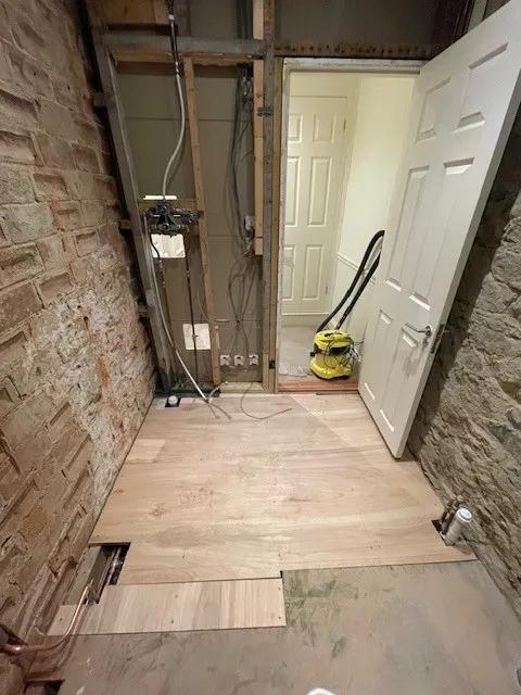 Bathroom damage before